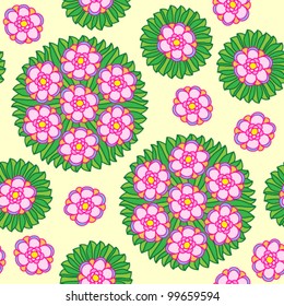 Seamless background with a circular floral pattern, vector illustration
