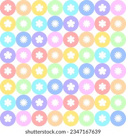 Seamless background with a circular pattern composed of flowers.