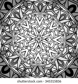 seamless background with a circular pattern. Mandala. Vector illustration