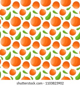 Seamless background of citrus fruits. Pattern of oranges