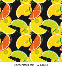 Seamless background with citrus fruits. Vector illustration
