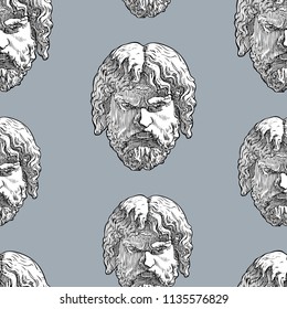 Seamless background of the classical male masks