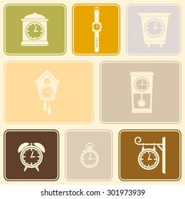 Seamless background with  clock for your design