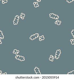 Seamless background cloud gender neutral pattern. Whimsical minimal earthy 2 tone color. kids nursery wallpaper or boho cartoon fashion all over print.