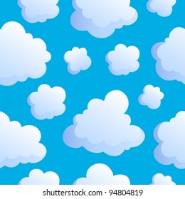 Seamless background with clouds 2 - vector illustration.