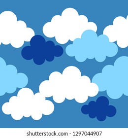 Seamless background with clouds. Cute cartoon. Vector illustration. Can be used for wallpaper, textile, invitation card, wrapping, web page background.