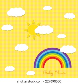 seamless background with clouds. Great for Greeting Cards, gift wrap, surface textures. See my folio for matching patterns in this set and for vector version