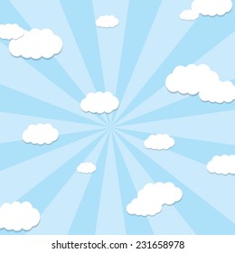 seamless background with clouds. Great for Greeting Cards, gift wrap, surface textures.