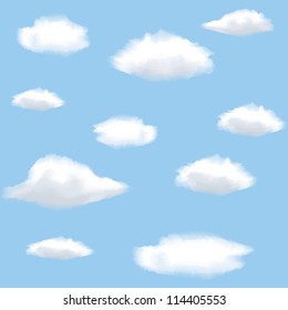 Seamless background with clouds on sky.