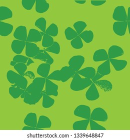seamless background of clover fern vector