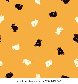 seamless background: cock. Vector Illustration Design Pattern