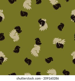 seamless background: cock. Vector Illustration Design Pattern