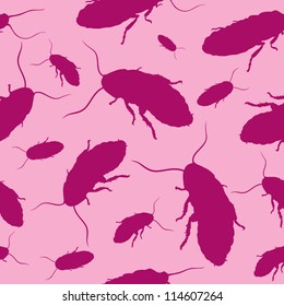 seamless background with cockroaches