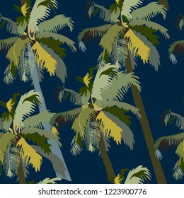 seamless background with coconut palm