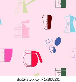 Seamless background with coffee