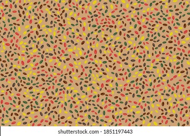 Seamless background with coffee beans. Vector illustration.
