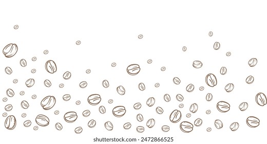 seamless background with coffee beans. Vector.