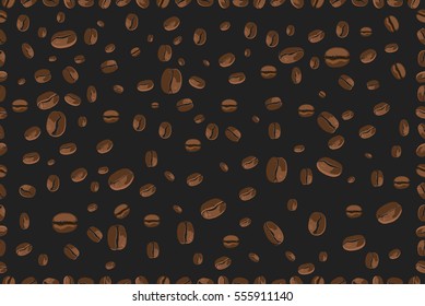 Seamless background with coffee beans.Vector illustrations