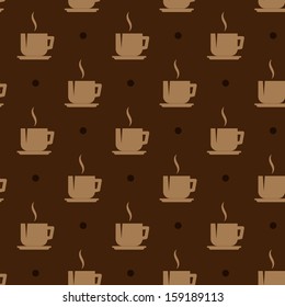 seamless background with coffee cups