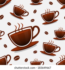 Seamless background of coffee. Vector