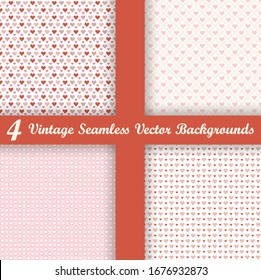 seamless background collection with hearts for valentines day