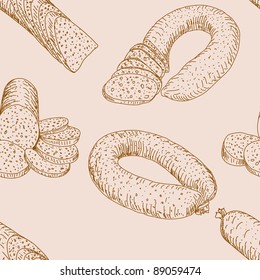seamless background, collection sausage