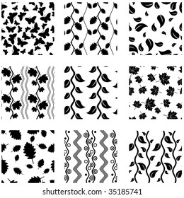 Seamless background collection. Vector illustration.