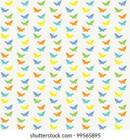 Seamless background with color butterflies