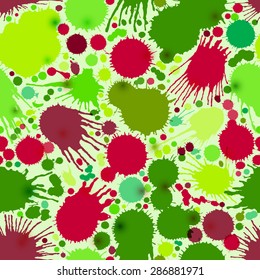 Seamless background of color splashes and smudges. EPS-10 vector.