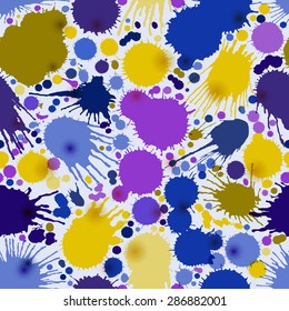 Seamless background of color splashes and smudges. EPS-10 vector.