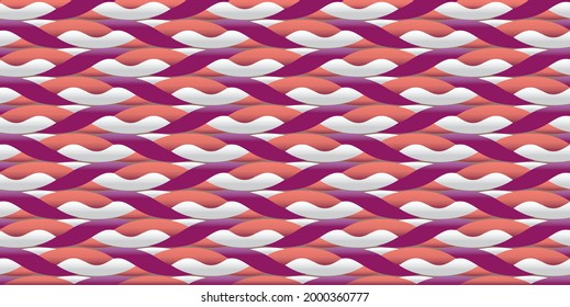 Seamless Background from colored braided cord. Vector illustration