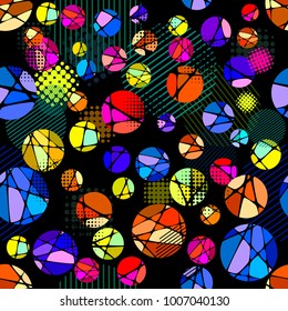 Seamless background of colored circles. Vector