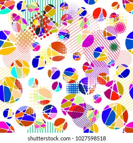 Seamless background of colored circles. Vector