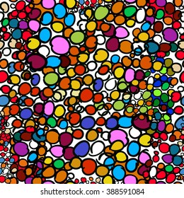Seamless background of colored circles. Vector