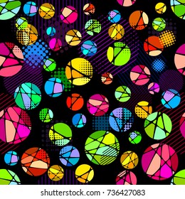 Seamless background of colored circles. Vector