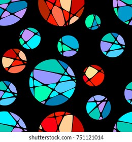 Seamless background of colored circles. Vector