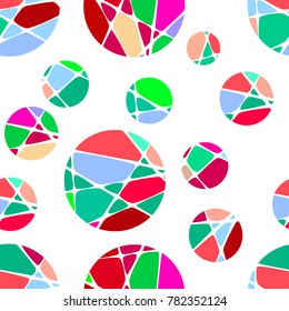 Seamless background of colored circles. Vector