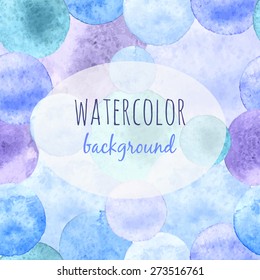Seamless background with colored circles. Watercolor background for your design.