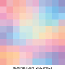 Seamless Background Colored Cubes, Pastel Gradient Pixel Grid Background