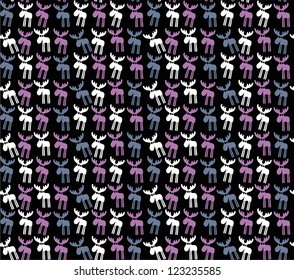Seamless background with colored funny mooses