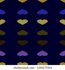 Seamless background with colored hearts in the style of Pop Art. Vector illustration. Pattern for trendy fabric, wallpapers.
