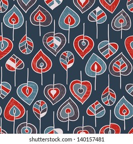 Seamless background with colored leaves. EPS 8 vector illustration.