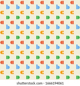 nahtloser Hintergrund mit farbigen Buchstaben im geometrischen Stil