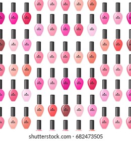 Seamless background of colored nail polish. Pattern.