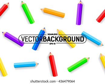 seamless background of colored pencils