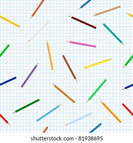 Seamless background with colored pencils