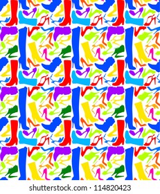 seamless background with colored shoes