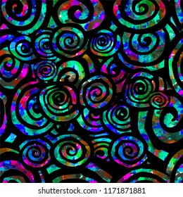 Seamless background of colored spiral