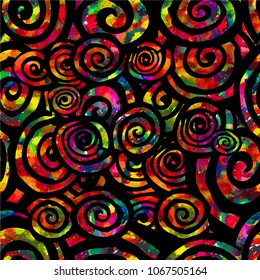 Seamless background of colored spiral. Vector