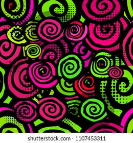 Seamless background of colored spiral. Vector